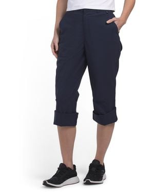 TJ Maxx Rollable Cuff Aspin Capri Pants, Nylon/Spandex - Blue