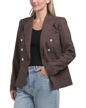 TJ Maxx Plaid Blazer, Polyester - Black