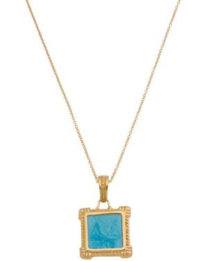 TJ Maxx 18Kt Plated Magnesite Pendant Necklace - Blue