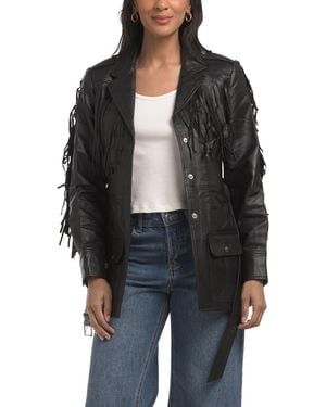 TJ Maxx Leather Lindsey Jacket For Polyester/Leather - Black