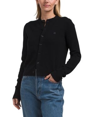 TJ Maxx Wool Crew Neck Cardigan - Black