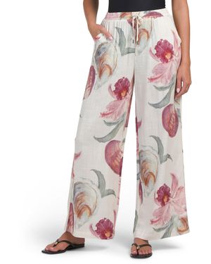 TJ Maxx Linen Blend Orchid Cover-Up Pants For Linen/Rayon - Pink