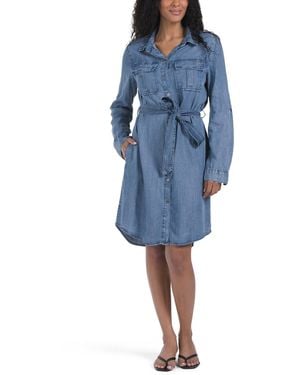 TJ Maxx Tencel Shirt Dress For Cotton - Blue