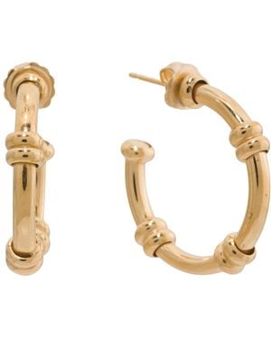 TJ Maxx 18Kt Plated Sterling Hoop Earrings - Metallic