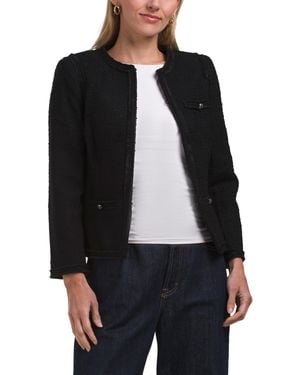 TJ Maxx Lara Tweed Jacket, Cotton/Polyester/Acrylic - Black