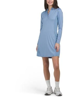 TJ Maxx Upf 50 Scotscraig Long Sleeve Mini Dress For Polyester - Blue