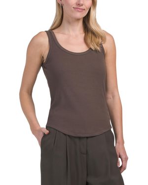 TJ Maxx Sleeveless Ribbed Tank For Spandex/Rayon - Gray