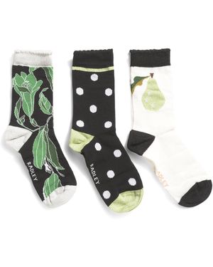 TJ Maxx 3Pk Radley Floral Socks Set For Cotton - White