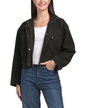 TJ Maxx Suede Ramona Jacket, Polyester/Suede - Black