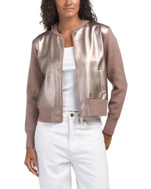 TJ Maxx Faux Leather Jacket, Nylon/Polyester/Leather - White