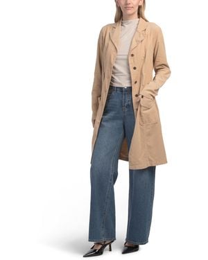 TJ Maxx Cord Belted Trench Coat, Cotton - Blue