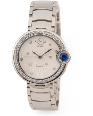 TJ Maxx Swiss Made Stainless Steel Perugia Round Diamond Bezel Watch - Gray