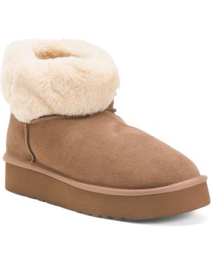 TJ Maxx Wide Suede Margot Booties For - Natural