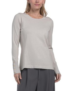 TJ Maxx Shimmer Long Sleeve Knit Top For Polyester/Viscose - Gray