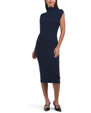 TJ Maxx Iolanda Mock Neck Midi Dress For Spandex/Modal/Cotton - Blue