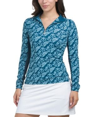 TJ Maxx Upf 30 Long Sleeve Quarter Zip Jacket For Nylon/Spandex/Polyester - Blue