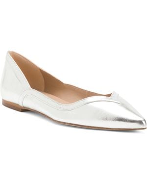 TJ Maxx Leather Pointy Toe Sweetheart Flats For - White