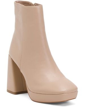 TJ Maxx Narah Platform Booties For Leather - Natural
