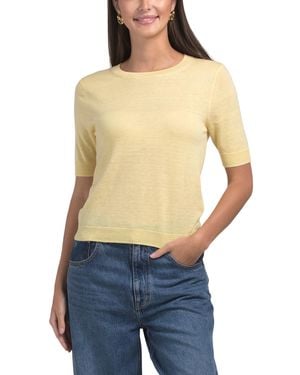TJ Maxx Wool And Cashmere Blend Short Sleeve Crew Neck Pull Over Sweater, Polyester/Wool/Cashmere - Blue