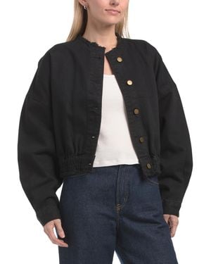 TJ Maxx Denim Bomber Jacket For Spandex/Cotton - Black