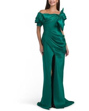 TJ Maxx Oversized Bow Mikado Gown For Polyester - Green