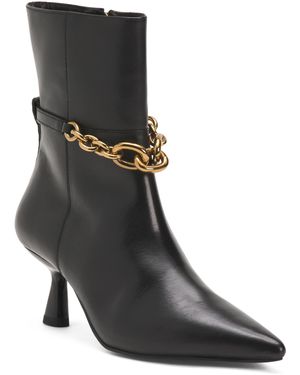 TJ Maxx Leather Peony Booties For Leather - Black