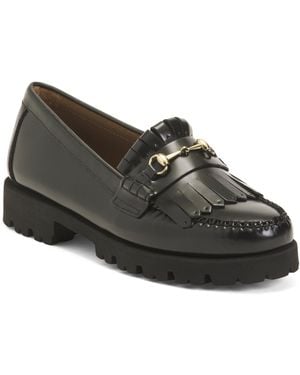 TJ Maxx Leather Lianna Bit Kiltie Lug Loafers For Leather - Brown