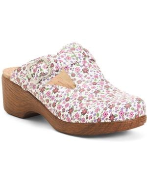 TJ Maxx Leather Selina Slip Resistant Comfort Clogs For - Pink