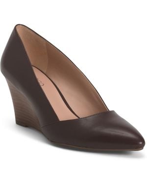 TJ Maxx Leather Frankie Wedge Heels For - Brown