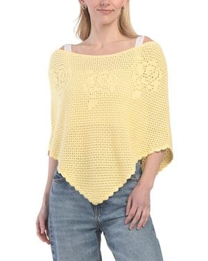 TJ Maxx Knit Poncho, Cotton - Blue