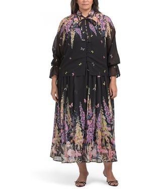 TJ Maxx Plus 2Pc Skirt Set For Cotton/Polyester - Black