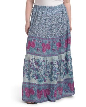 TJ Maxx Plus Love Jetty Maxi Skirt For Cotton - Blue