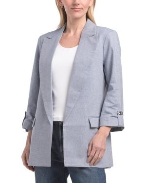 TJ Maxx Linen Blend Tailored Blazer For Spandex/Cotton/Polyester - Gray