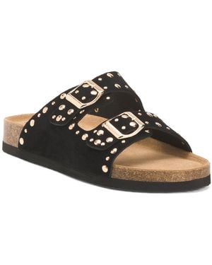 TJ Maxx Suede Fanna Sandals For /Suede - Black