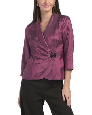 TJ Maxx Shimmer Surplice Blouse For Nylon/Polyester - Purple