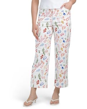 TJ Maxx Patterned Pants For Spandex/Cotton/Polyester - White