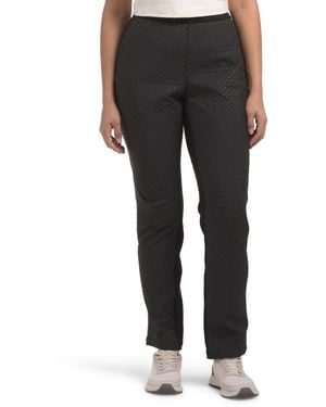 TJ Maxx Ponte Back Quilted Front Molly Pants, Nylon/Polyester/Rayon - Black