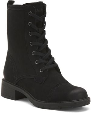 TJ Maxx Nubuck Leather Hearth Maye Comfort Boots For - Black