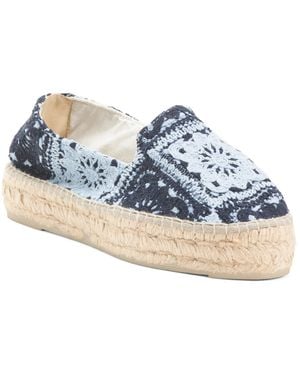 TJ Maxx Crochet Platform Espadrille Wedges For - Blue