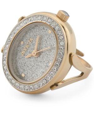 TJ Maxx Stainless Steel Mini Round Ring Watch - White