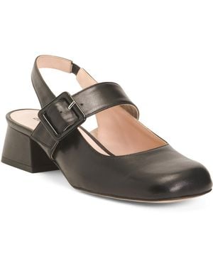 TJ Maxx Leather Closed Toe Slingback Block Heels For - Multicolor