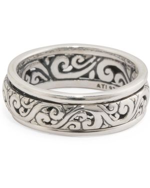 TJ Maxx Sterling Filigree Spinner Ring - Gray