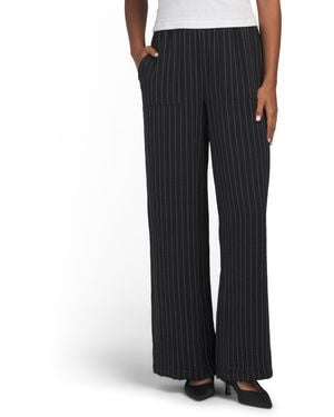 TJ Maxx Airflow Stripe Pull On Pants With Patch Pockets For Polyester - Black