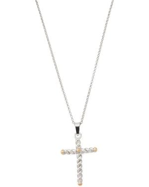 TJ Maxx Sterling And 14Kt Cross Necklace - White