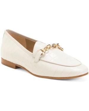 TJ Maxx Leather Adalynn Trim Loafers For Leather - White