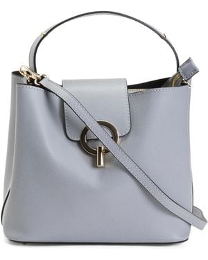 TJ Maxx Leather Satchel Round Hardware, Leather - Gray