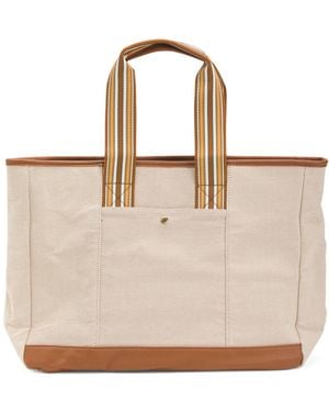 TJ Maxx Canvas The Capri Everyday Striped Tote For - Natural