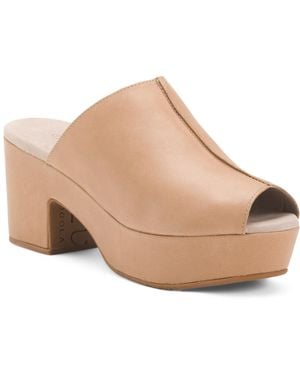 TJ Maxx Leather Gadis Platform Sandals For - Natural