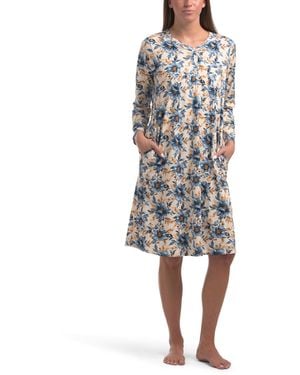 TJ Maxx Simply Floral Sleep Gown For Cotton - White