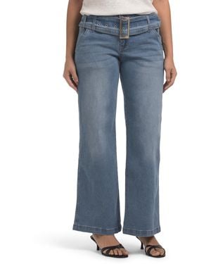 TJ Maxx Wide Leg Denim Jeans For Spandex/Cotton/Polyester - Blue